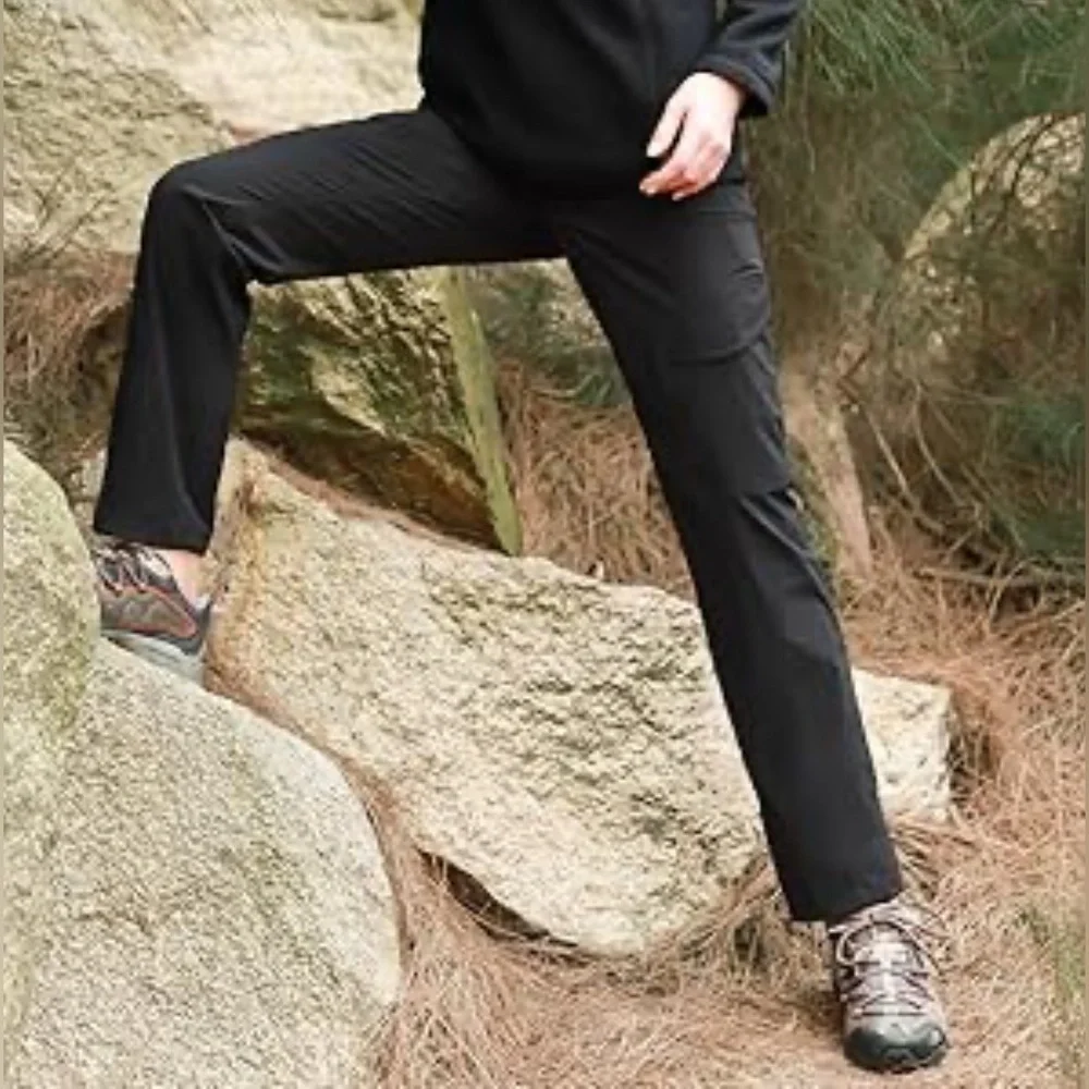 MIER Women’s Black Hiking Pants – Quick Dry, Stretch, Size 8